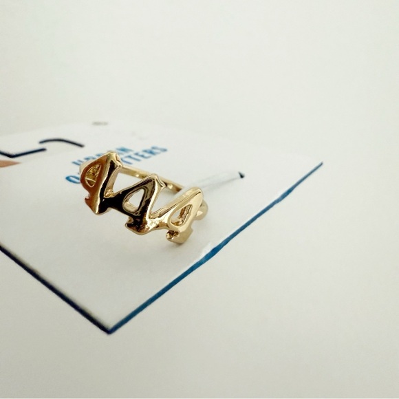 NWT Urban Outfitters Gold 444 Ring, Size 6 - Picture 1 of 3
